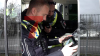 Motorradstaffel im Einsatz - Abstands- und Ladungssicherungskontrollen - LKW werden gründlich kontrolliert - Polizei, Zoll und Amt für Arbeitsschutz an Kontrolle beteiligt: 