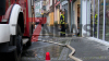 Dunkle Wolken über Wesseling - Regen prasselt auf den Rhein - Wetterexperten warnen vor starkem Unwetter - Feuerwehr und THW im Einsatz - erneute Überschwemmungen im Ahrtal: 