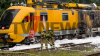 Brandursache unklar - Bauzug brannte vollständig aus - Bahnstrecke für die Zeit der Löscharbeiten gesperrt: 