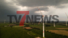 Zeitrafferaufnahmen aus der Luft zeigen imposante Gewitterfront - Deutscher Wetterdienst ruft Unwetterwarnstufe 3 aus - Tagbilder zeigen Vorbereitungen in der Stadt: 