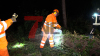 Baum kracht auf Auto und in Vorgarten eines Wohnhauses - weiterer Baum blockiert Hauptstraße vollständig - Deutscher Wetterdienst warnt vor Sturmböen mit bis zu 95 km/h - Feuerwehr warnt davor, Wälder zu meiden - Feuerwehr sägt umgestürzten Baum mit Kettensäge auseinander - glücklicherweise wurde niemand verletzt: 