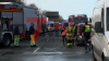 LKW bleibt nach Reifenpanne auf dem Seitenstreifen liegen, weiterer LKW krachte in stehenden LKW und geht in Flammen auf - Fahrer steigt Sekunden vorher aus seinem LKW und danach steht der LKW in Vollbrand: LKW Fahrer werden beide nur leichtverletzt. Vollsperrung voraussichtlich bis zum Nachmittag!