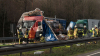LKW bleibt nach Reifenpanne auf dem Seitenstreifen liegen, weiterer LKW krachte in stehenden LKW und geht in Flammen auf - Fahrer steigt Sekunden vorher aus seinem LKW und danach steht der LKW in Vollbrand: LKW Fahrer werden beide nur leichtverletzt. Vollsperrung voraussichtlich bis zum Nachmittag!