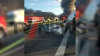 LKW bleibt nach Reifenpanne auf dem Seitenstreifen liegen, weiterer LKW krachte in stehenden LKW und geht in Flammen auf - Fahrer steigt Sekunden vorher aus seinem LKW und danach steht der LKW in Vollbrand: LKW Fahrer werden beide nur leichtverletzt. Vollsperrung voraussichtlich bis zum Nachmittag!
