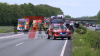 Crash auf der A1 - Rettungshubschrauber landet auf Autobahn - mehrere Personen werden verletzt - Autobahn anderthalb Stunden voll gesperrt - Pkw stark deformiert: 