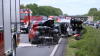 Crash auf der A1 - Rettungshubschrauber landet auf Autobahn - mehrere Personen werden verletzt - Autobahn anderthalb Stunden voll gesperrt - Pkw stark deformiert: 