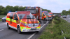 Crash auf der A1 - Rettungshubschrauber landet auf Autobahn - mehrere Personen werden verletzt - Autobahn anderthalb Stunden voll gesperrt - Pkw stark deformiert: 