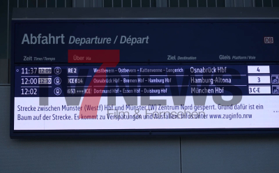 Unwetter-Folgen sorgen für Einschränkungen im Bahnverkehr - Unwetter legt Bahnstrecke zwischen Deutschland und Niederlande lahm - Schienenersatzverkehr eingerichtet: 
