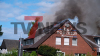 Schwarze Rauchsäule über Rheine - Großeinsatz für Feuerwehr - gewaltiges Feuer hält Feuerwehr in Atem - drei Drehleitern im Einsatz - über 120 Einsatzkräfte vor Ort: Das Feuer entfachte sich in der Nacht erneut