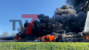 Ein Lager mit Kunststoffabfällen steht in Flammen - Die Feuerwehr kämpft mit über 200 Einsatzkräften gegen die Flammen - Brand noch nicht unter Kontrolle
: 