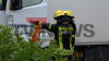Verirrter Lastwagen auf gesperrter Bundesstraße - Wendemanöver führt zu Brand - Knochentrockener Grünstreifen fängt Feuer - Schnelle Reaktion der Feuerwehr verhindert Schlimmeres - Polizei bestätigt: Fahrer hatte gesperrten Bereich befahren: 