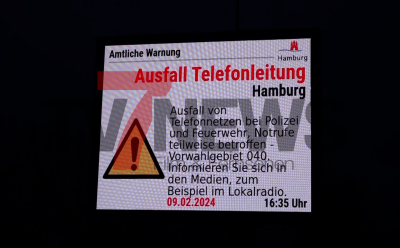 Notruf teilweise nicht verfügbar - Warnung der Bevölkerung via Leuchtreklame - Störung mittlerweile behoben: 